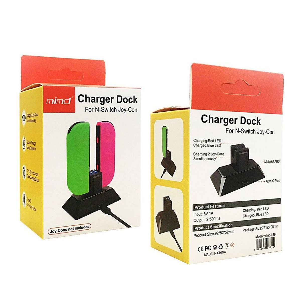 OEM - Base de Carga 2 en 1 para Mando de Juegos NS Switch Joy-Con