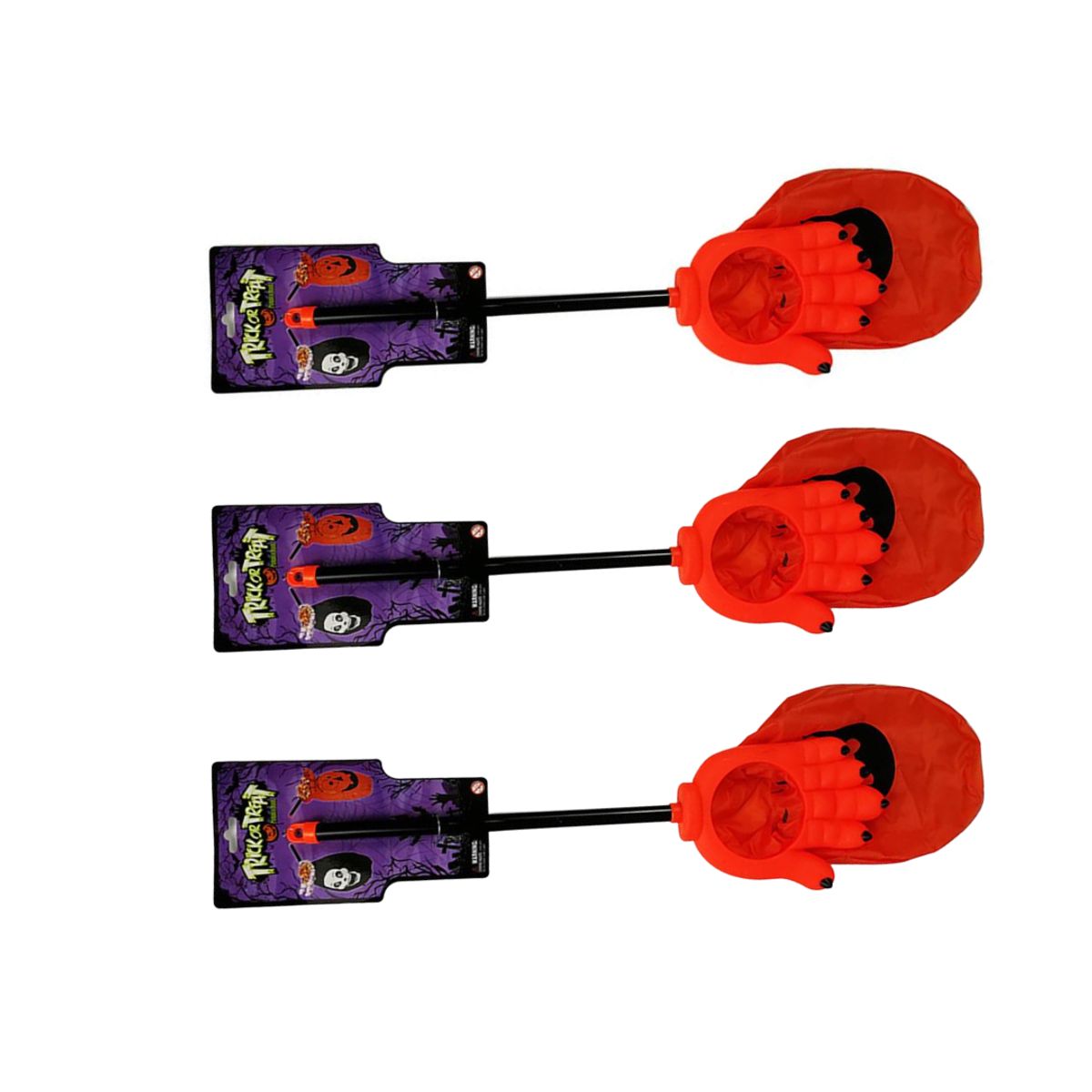 KAST PE - Pack x3 Manos Recolectoras Calabazas Naranjas para Halloween