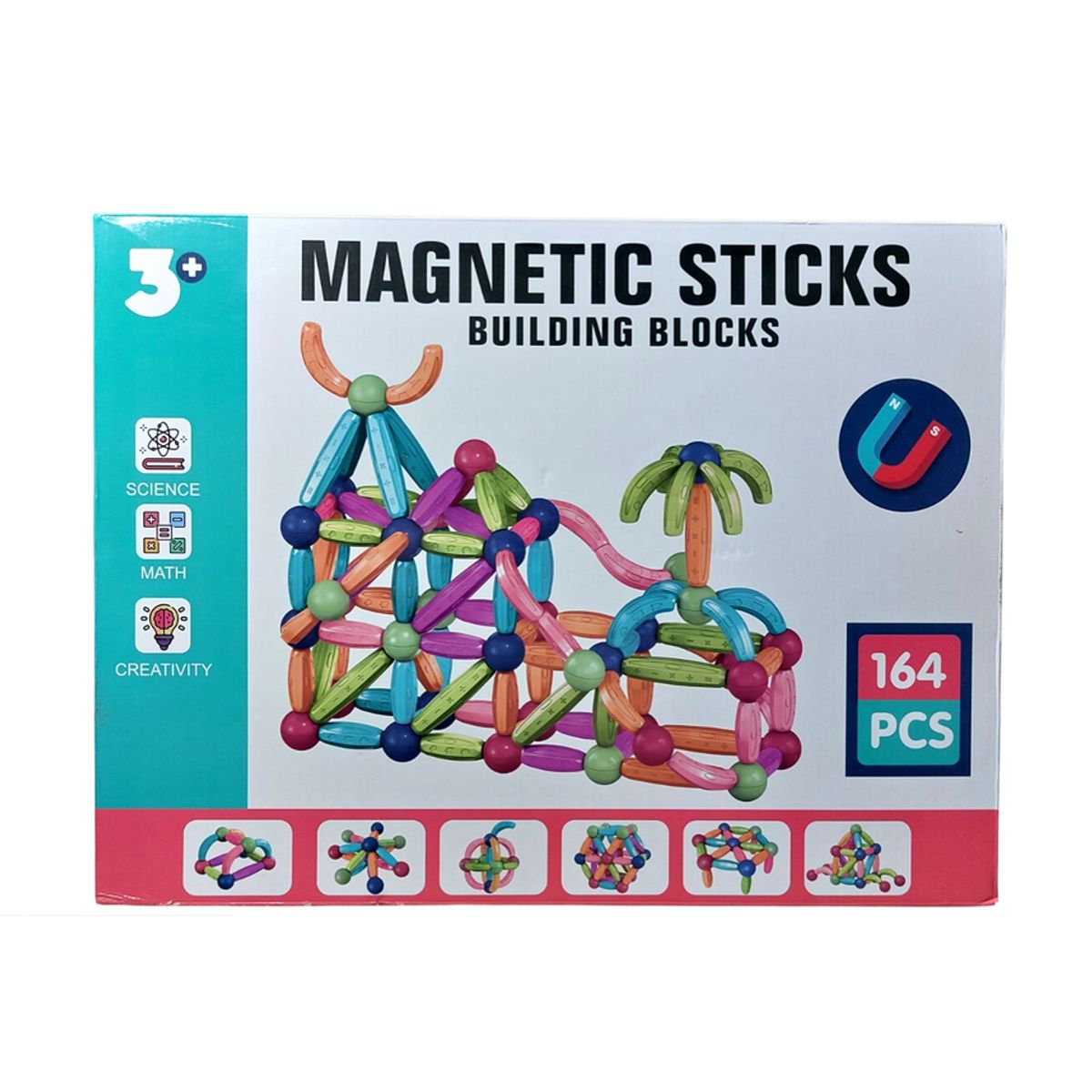 GENERICO - BLOQUES MAGNÉTICOS DE CONSTRUCCIÓN DE 164 PIEZAS