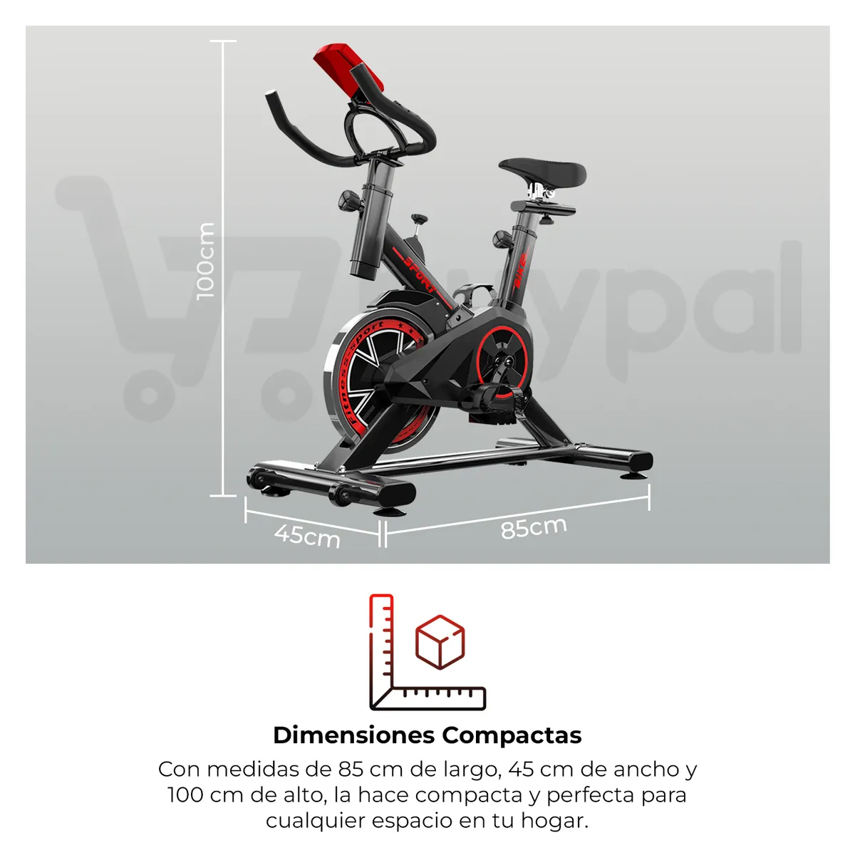 BUYPAL - Bicicleta Spinning para Hacer Ejercicio con Monitor LCD