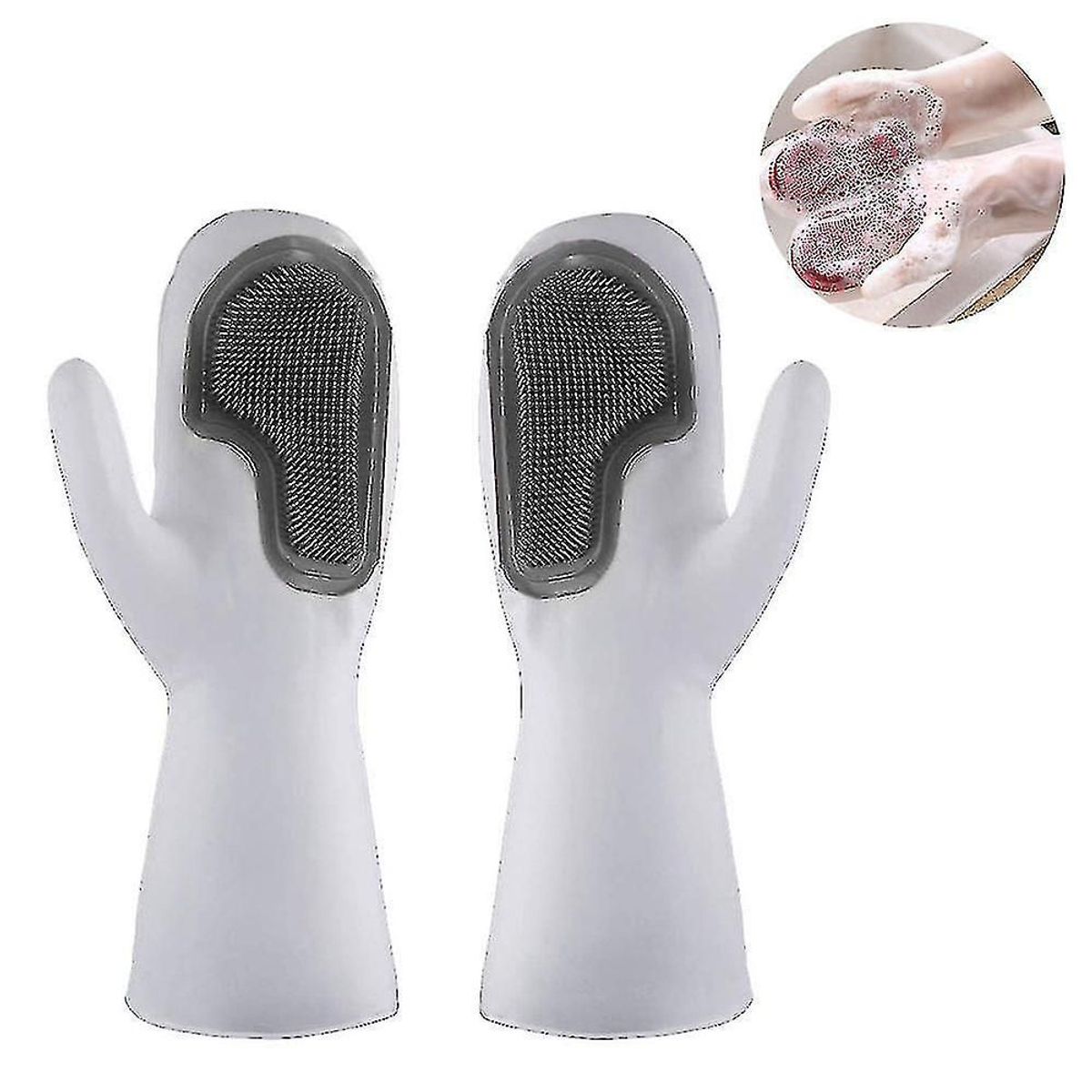 OEM - x3 Guantes para Lavar Platos de Silicona Resistentes al Calor  Cepillo