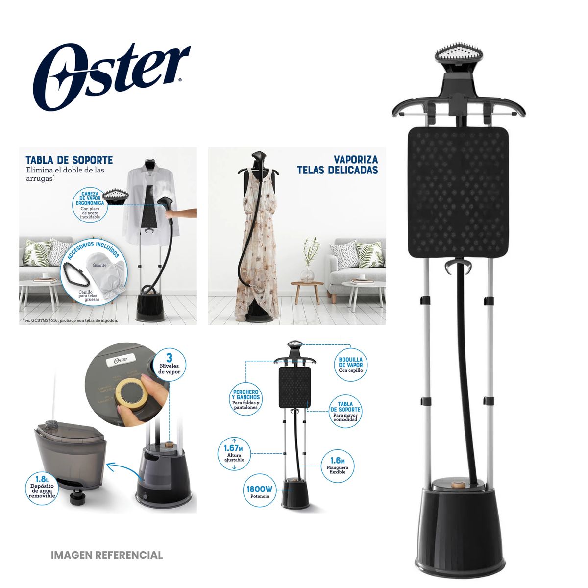 OSTER - Vaporizador de Prendas OSTER con Tabla de Soporte GCSTGS7050