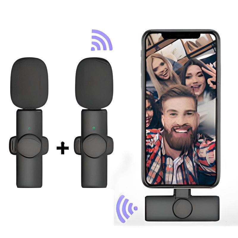 GENERICO - Micrófono Inalámbrico K11 Tipo C dual Solapero para grabacion