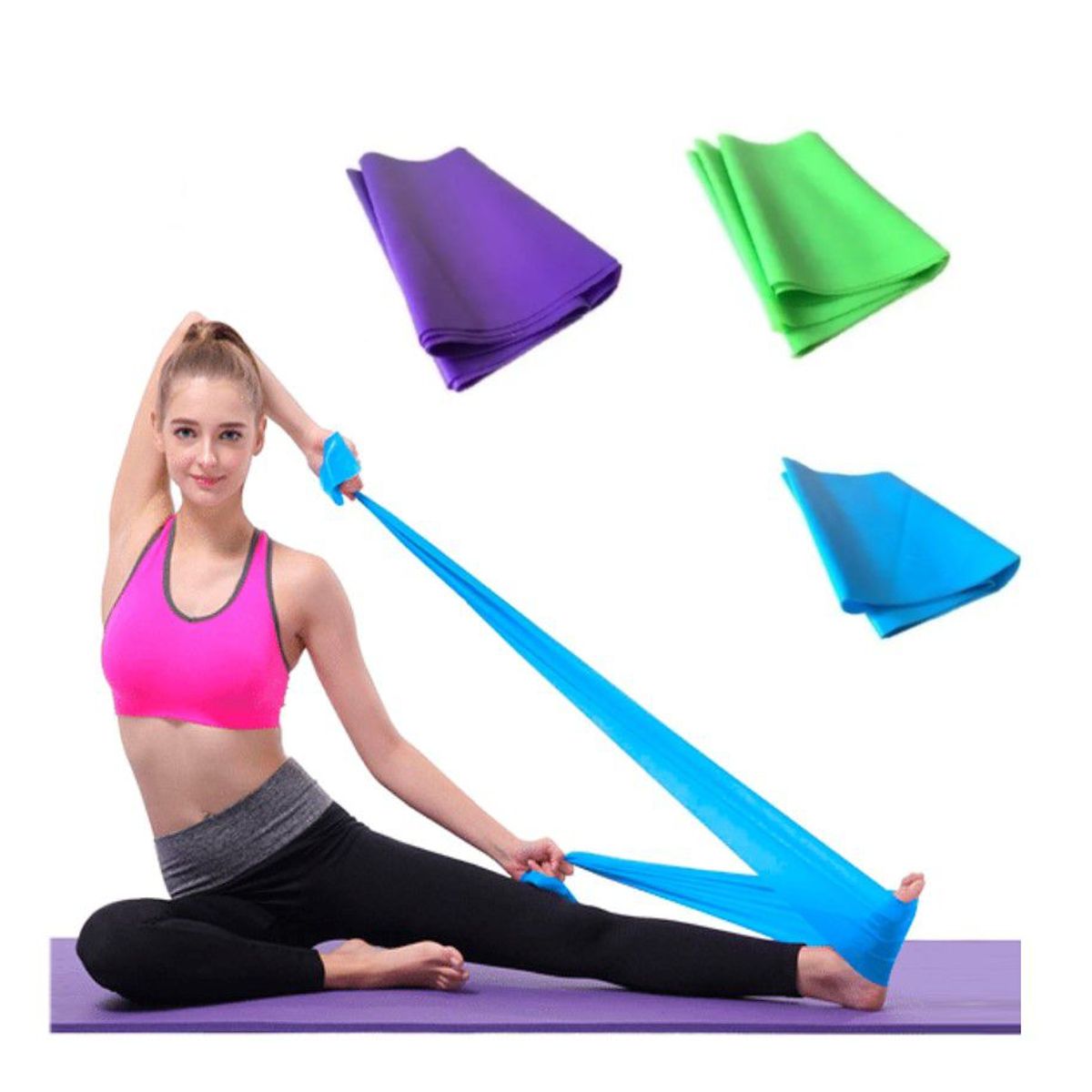 GENERICO - Banda Elastica Abierta de Resistencia 3pcs 150cm de largo