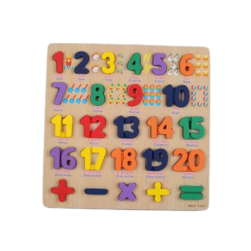 GENERICO - Rompecabezas de alto relieve 1 al 20 / ingles - español