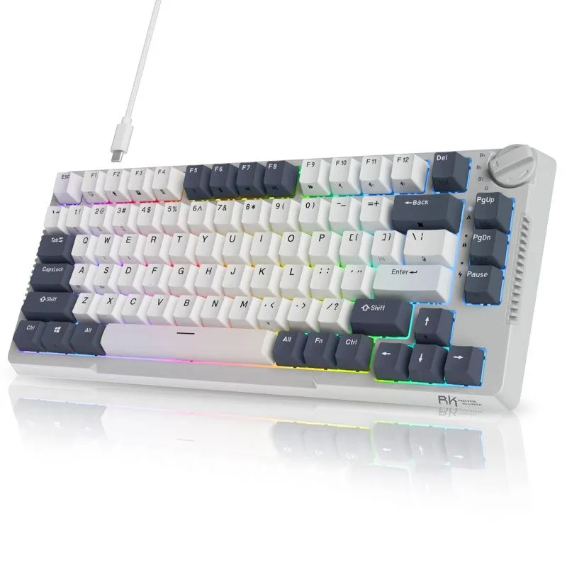 ROYAL KLUDGE - Teclado mecánico RK H81 color blanco