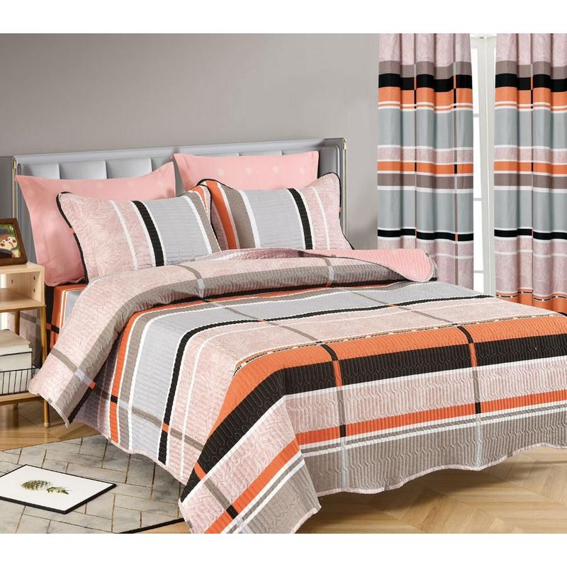 VENEZIA - Cobertor de 7 Piezas + Sabanas + Fundas + Cortina Premium