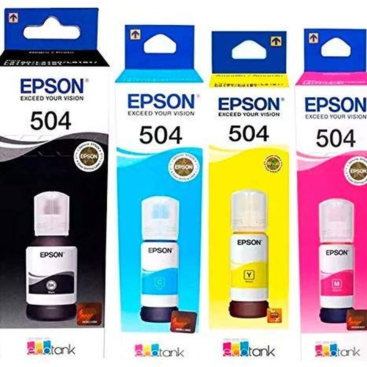 EPSON - Botella tinta epson t504 504 kitx4 serie l 100% original tinta t504 8p