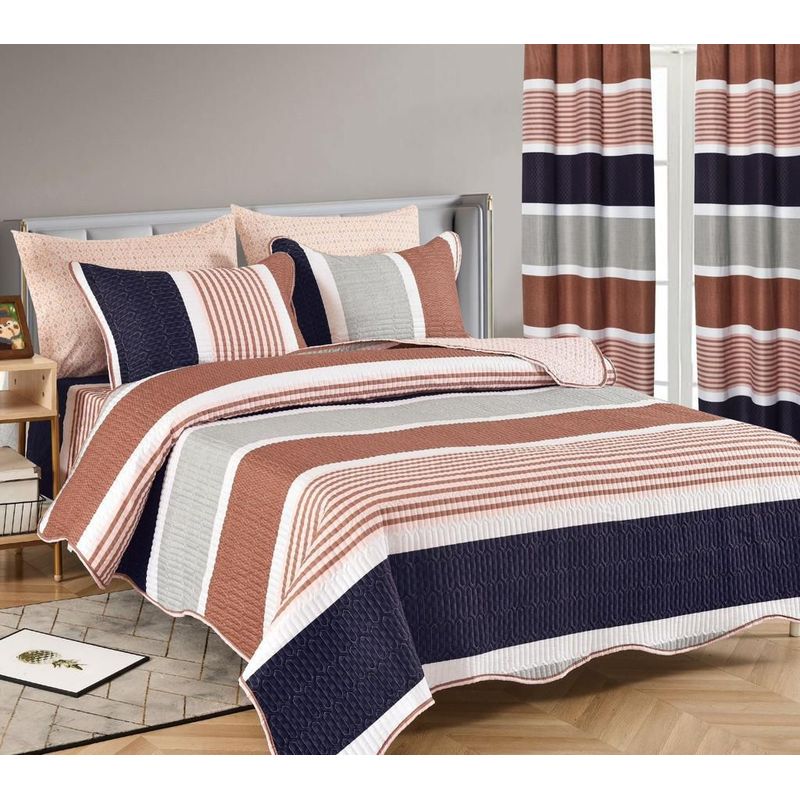 VENEZIA - Cobertor de 7 Piezas + Sabanas + Fundas + Cortina Premium
