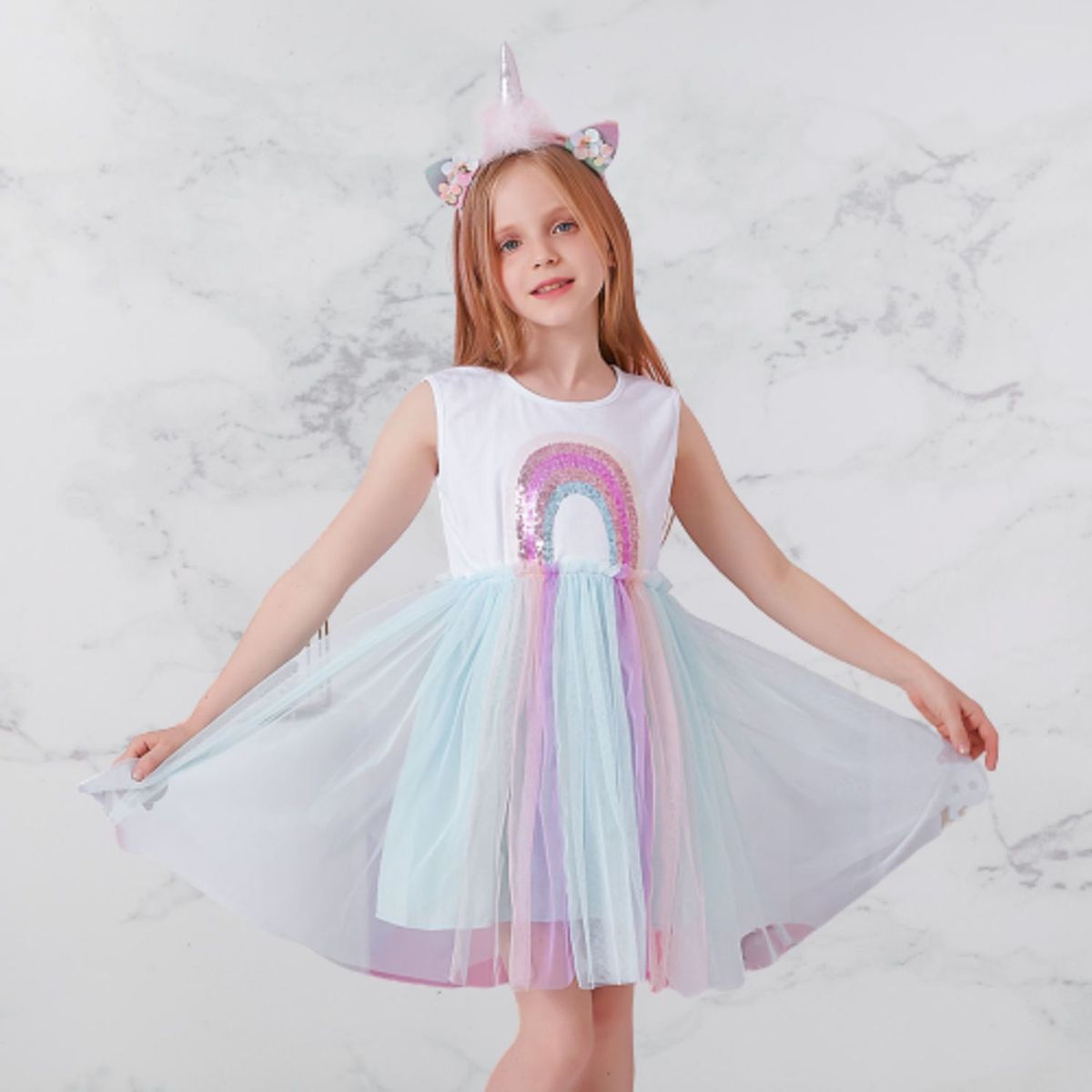 IMPORTADO MC - Vestido de Niña  de Arcoiris