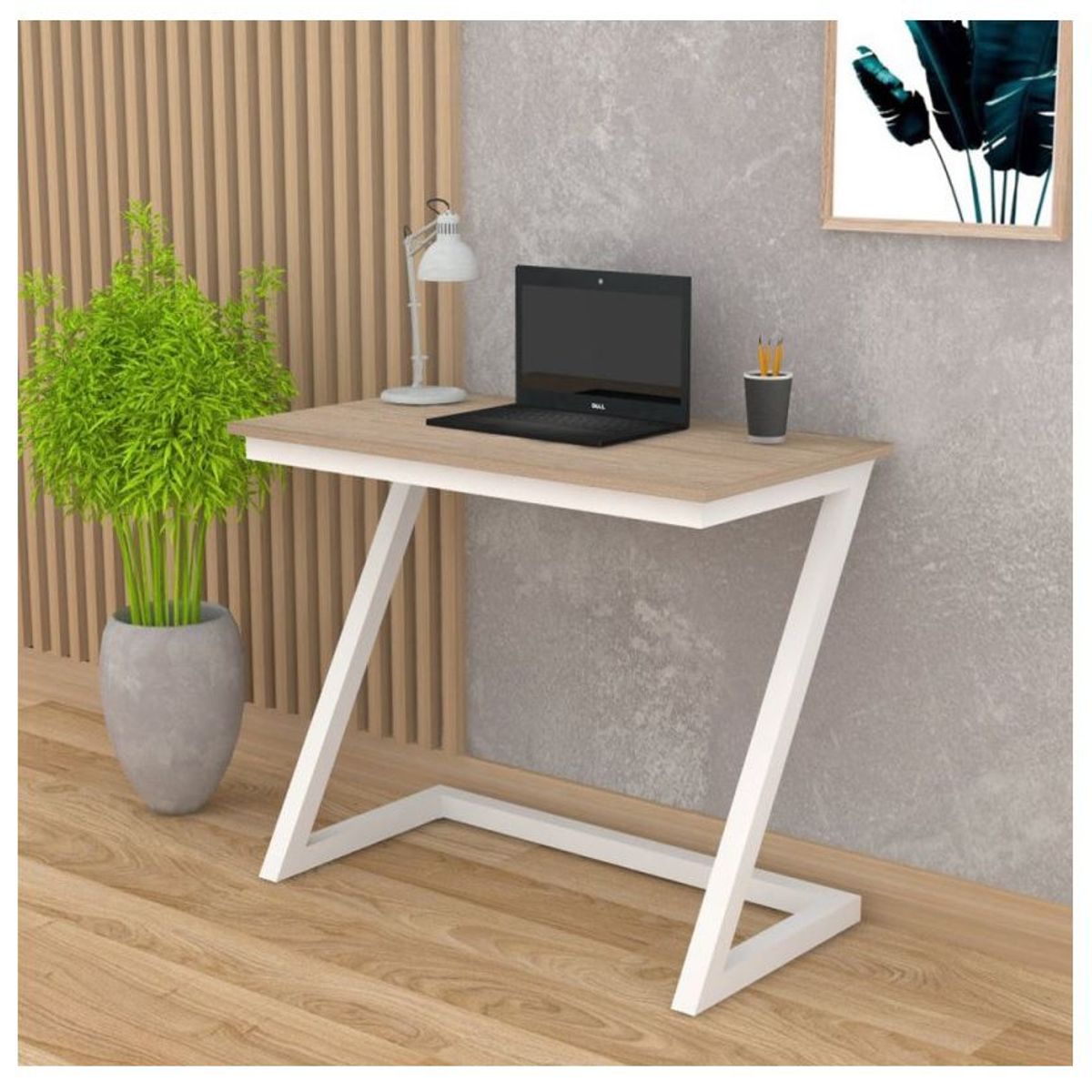 GENERICO - Escritorio en Z moderno office tu home 90x60x75 cm