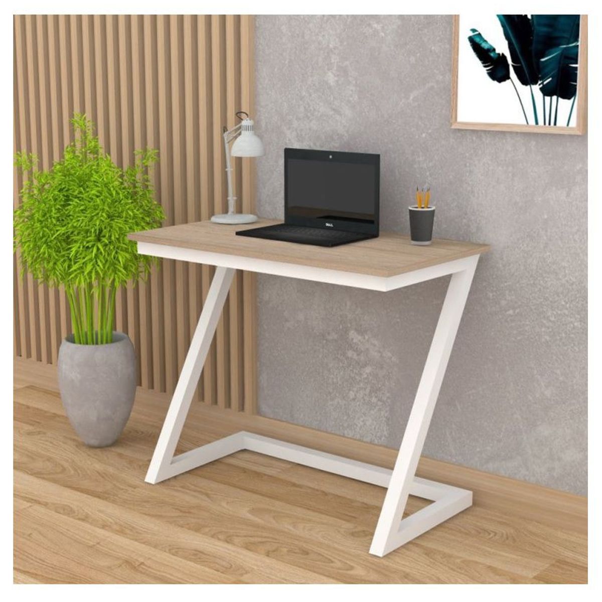 GENERICO - Escritorio en Z moderno office tu home 90x60x75 cm