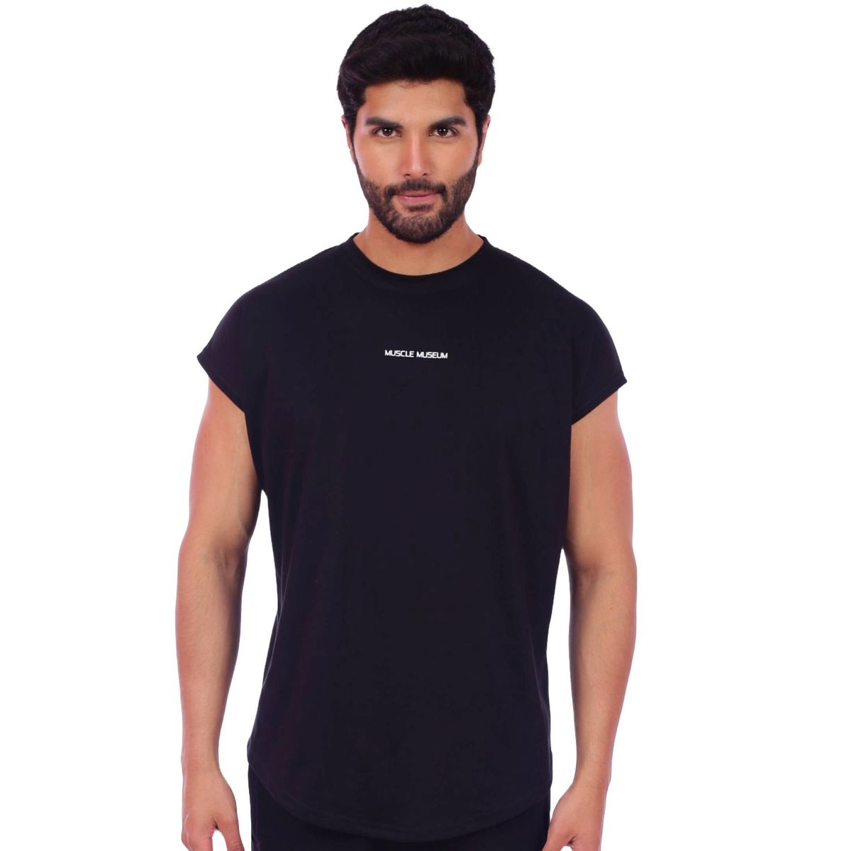 M MUSCLE MUSEUM - Polo Muscle Tee Manga Cero Color Negro para Hombre