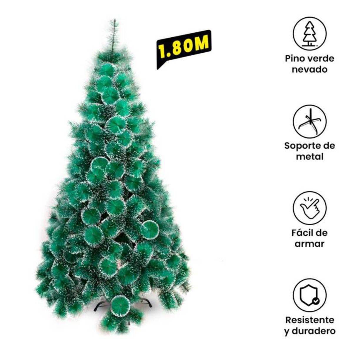 GENERICO - Árbol de Navidad Pino Nevado Frondoso 1.8 M