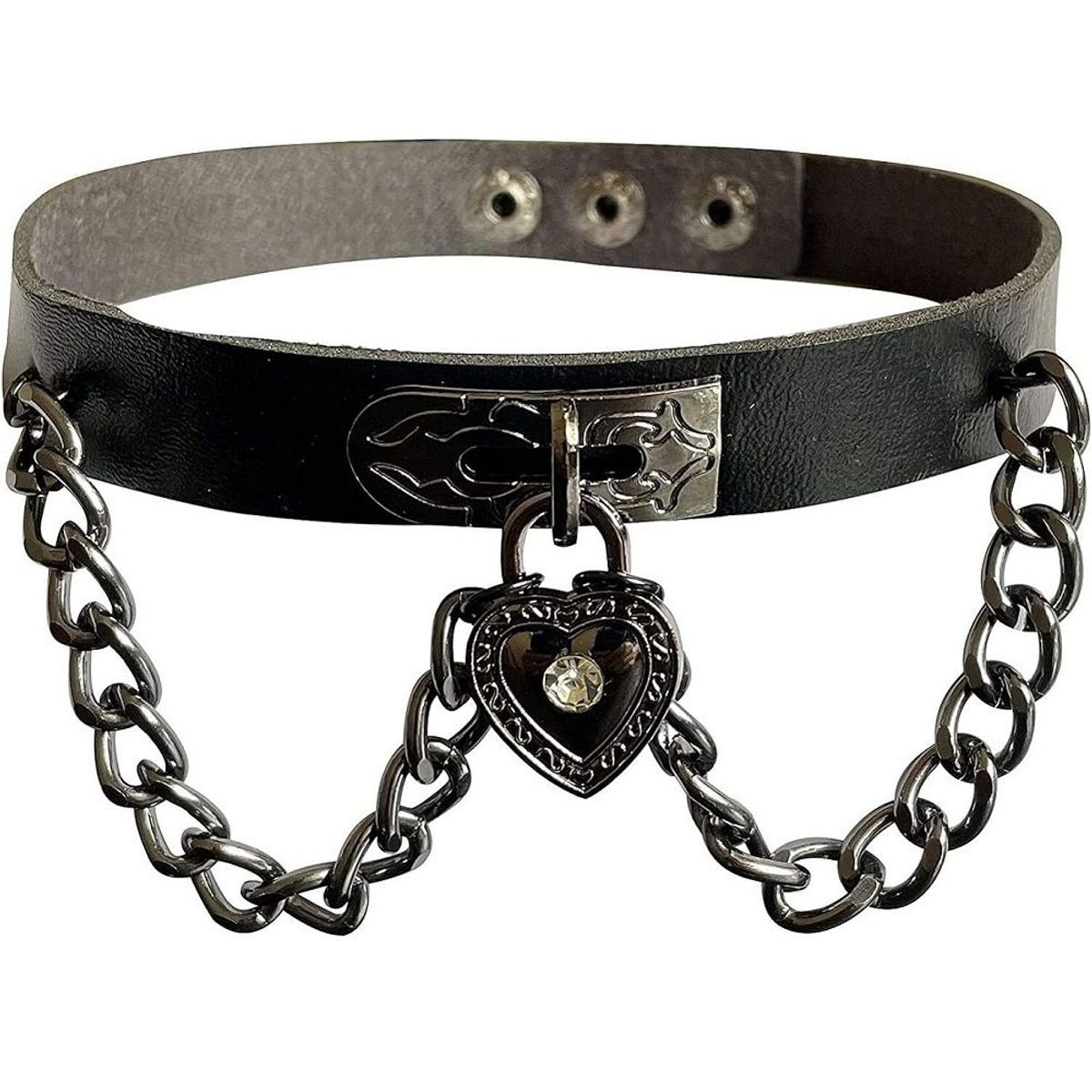 GENERICO - Collar Gargantilla gótica corazón de Cuero PU cosplay de Hall