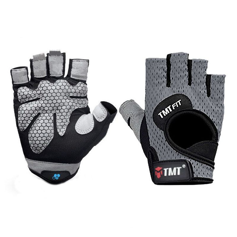 TMT - Guantes Gym TMT W46 Gris Transpirables Fitness Crossfit