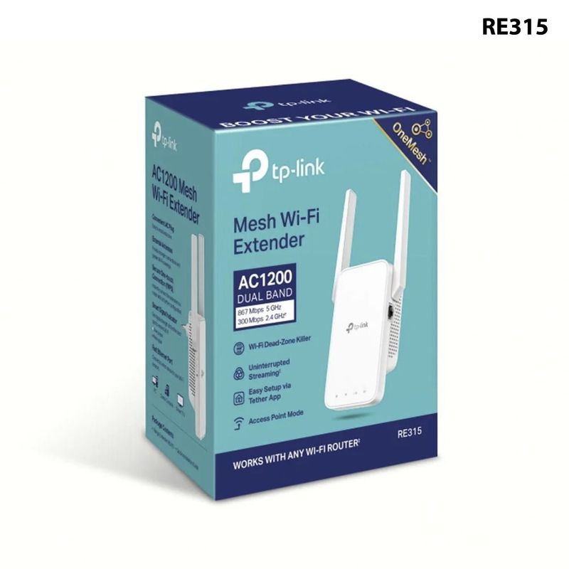 TP LINK - TP-LINK EXTENSOR AC1200, 2 ANTENAS EXT, 1 PUERTO F.E. (RE315)