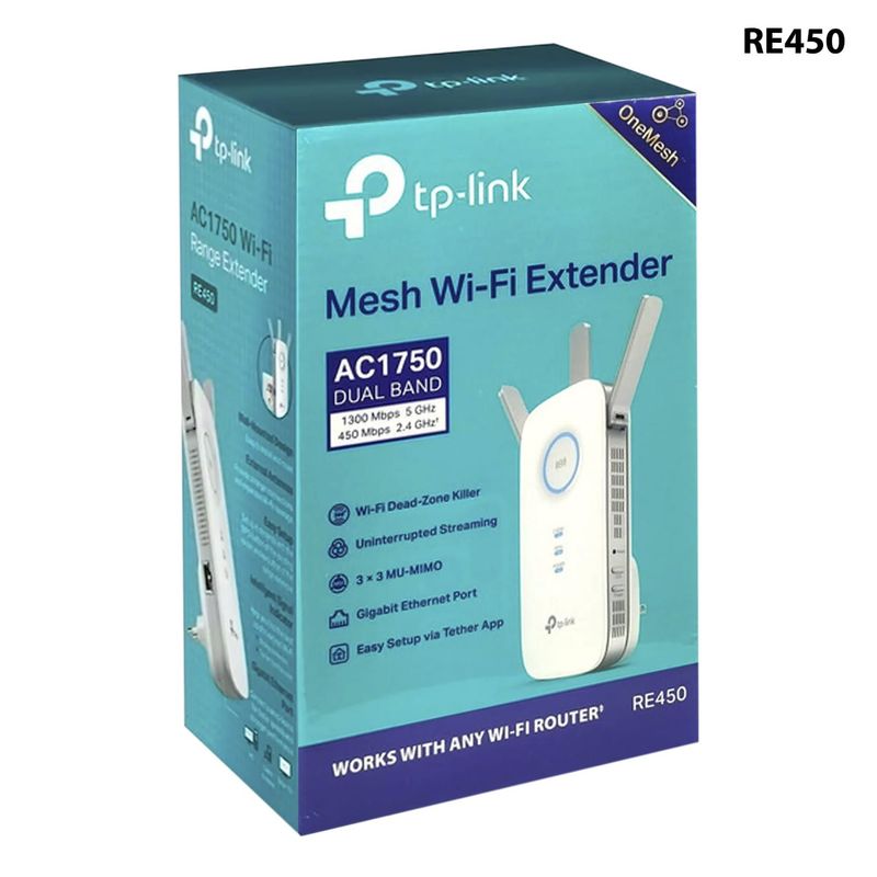 TP LINK - TP-LINK EXTENSOR AC1750, 3 ANTENAS EXT, 1 PUERTO F.E. (RE450)