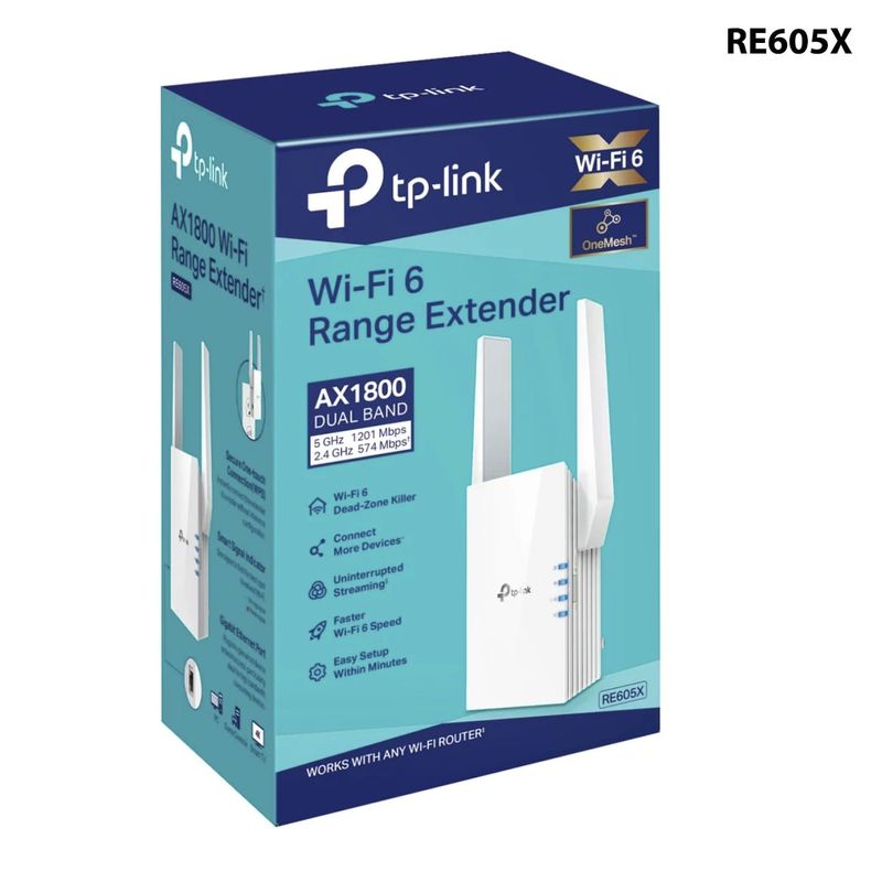 TP LINK - TP-LINK EXTENSOR AX1800, 2 ANTENAS EXT, 1 PUERTO GB (RE605X)