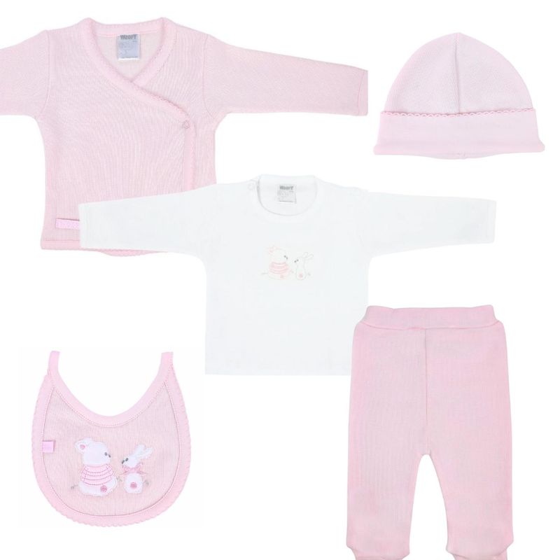 GENERICO - Conjunto Bebe - punto ingles - Amigos V2 - Rosado