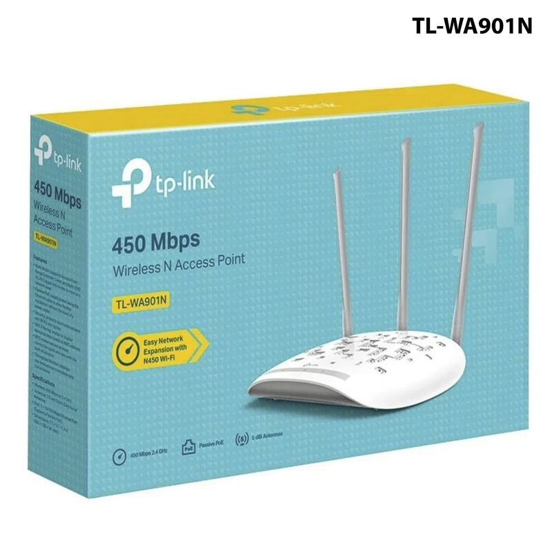 TP LINK - TP-LINK ACCESS POINT 450 MBPS, 3 ANTENAS, 1 PUERTO F.E. (TL-WA901N)