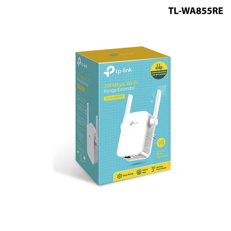 TP LINK - TP-LINK EXTENSOR N 300MBPS, 2 ANTENAS EXT, 1 PUERTO F.E. (TL-WA855RE)