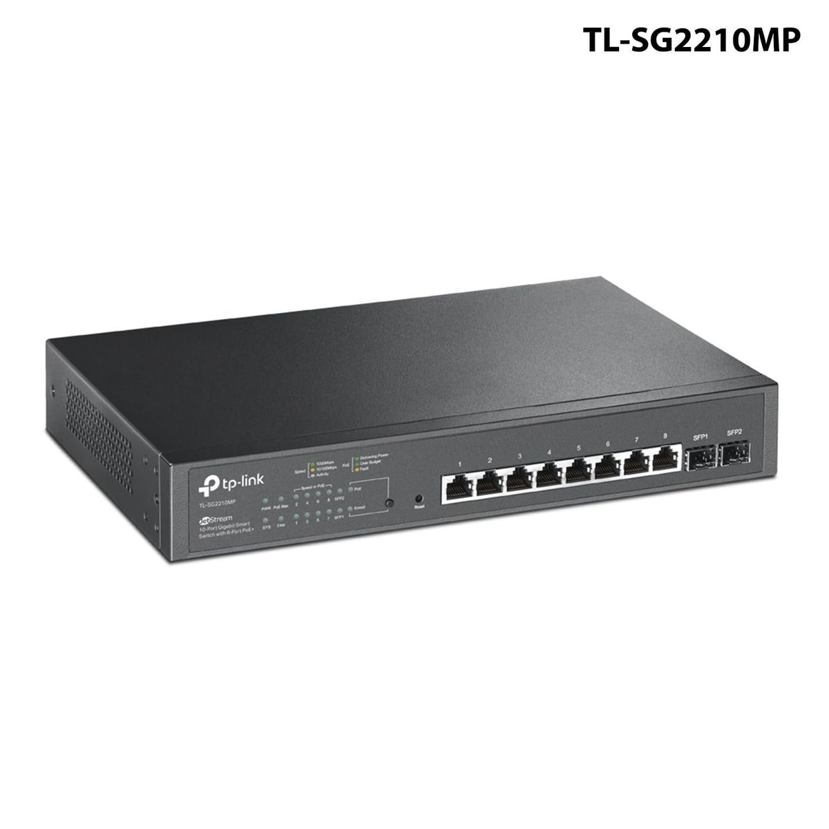 TP LINK - SWITCH 10 PUERTOS JETSTREAM CON 8 PUERTOS PoE+, 150W TL-SG2210MP