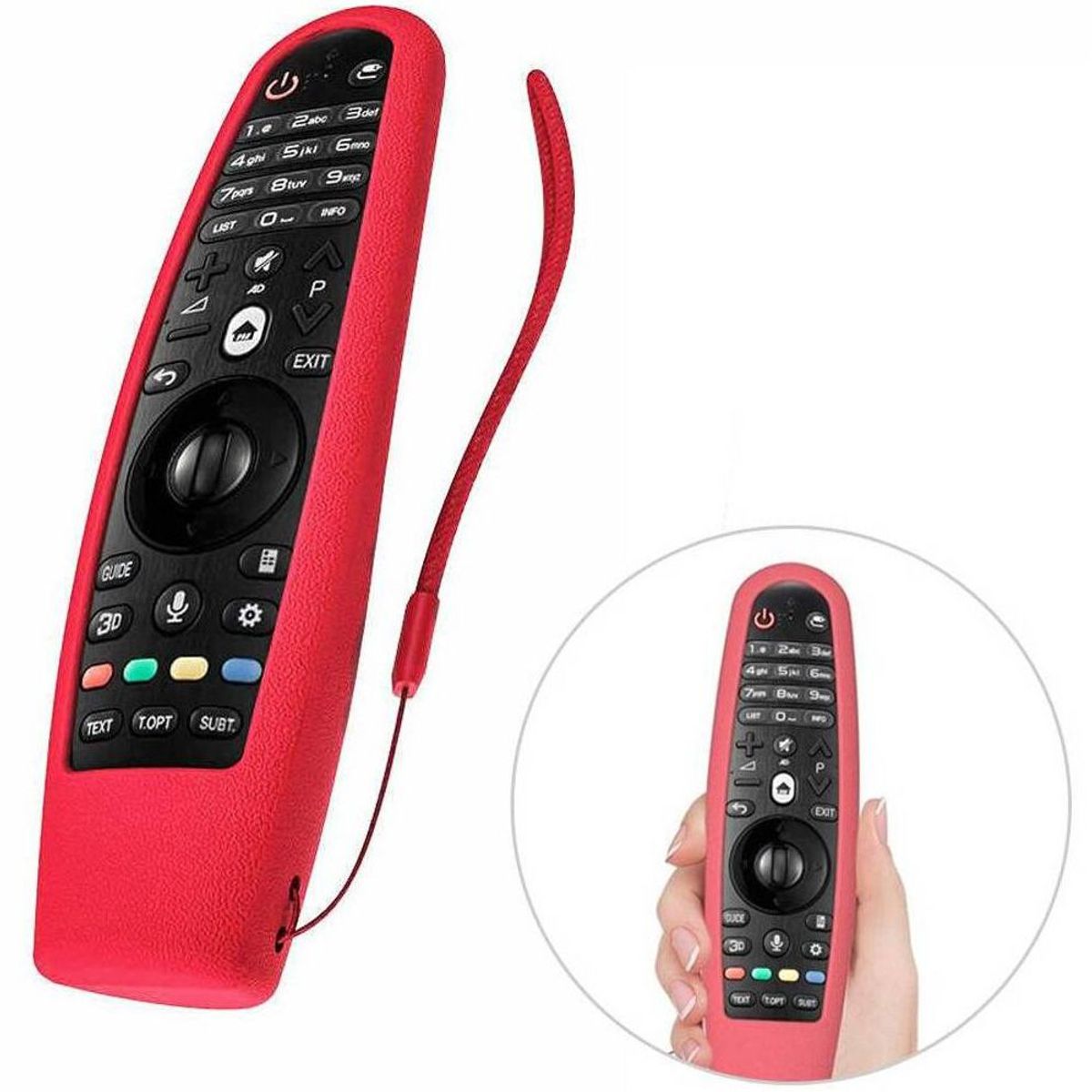 OEM - Funda de Silicona Para Control Magic LG - Rojo