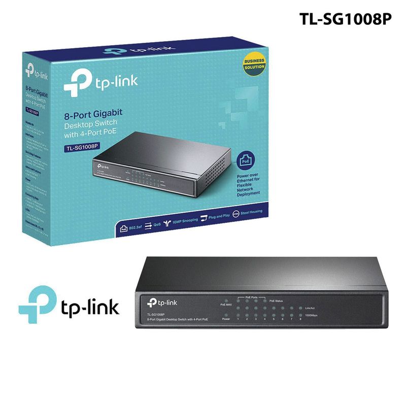 TP LINK - TP-LINK SWITCH 8P GB POE 55W TL-SG1008P