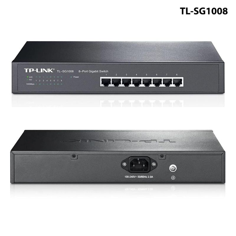 TP LINK - TP-LINK SWITCH 8P GB MBPS RACK 13 METAL TL-SG1008
