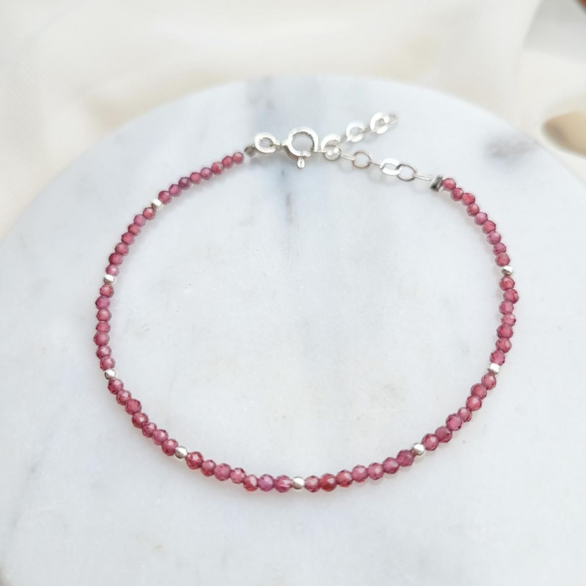 INTUERI - Pulsera Basica Granate 2mm