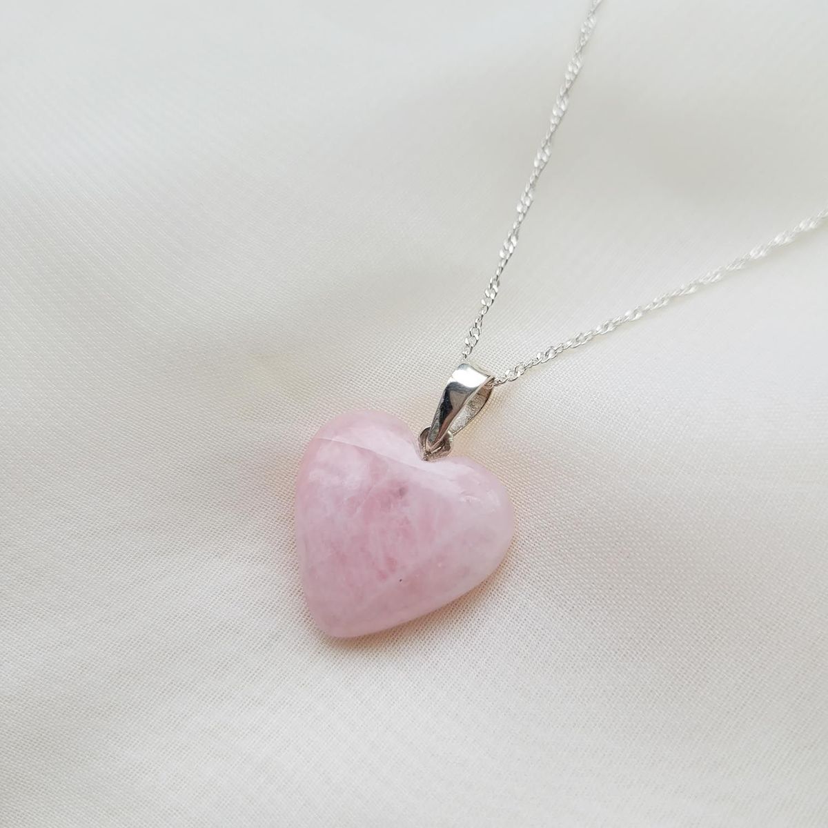 INTUERI - Collar Corazón Cuarzo Rosa - 2cm