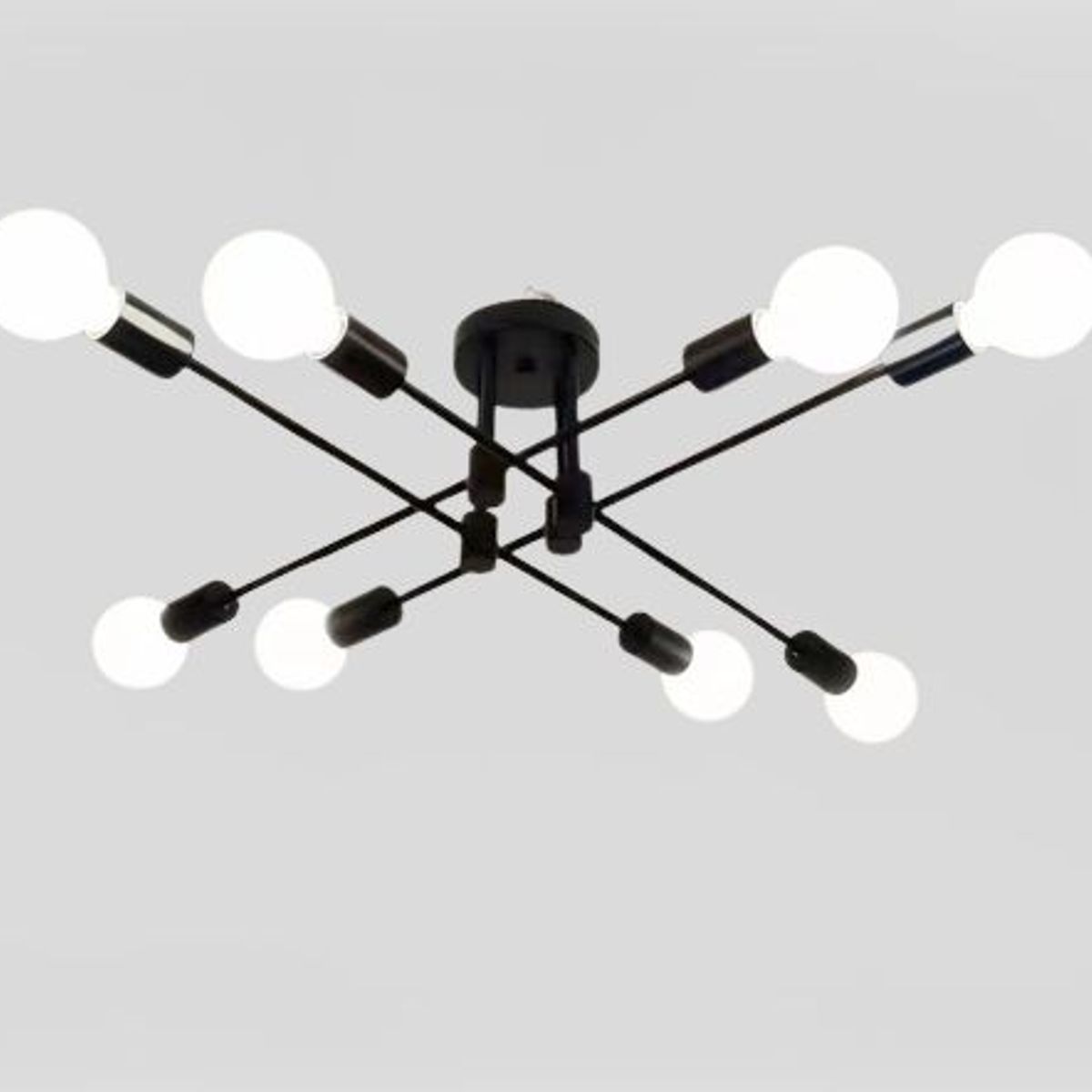 GENERICO - Lámpara colgante de techo araña color negro Incluye bombillas
