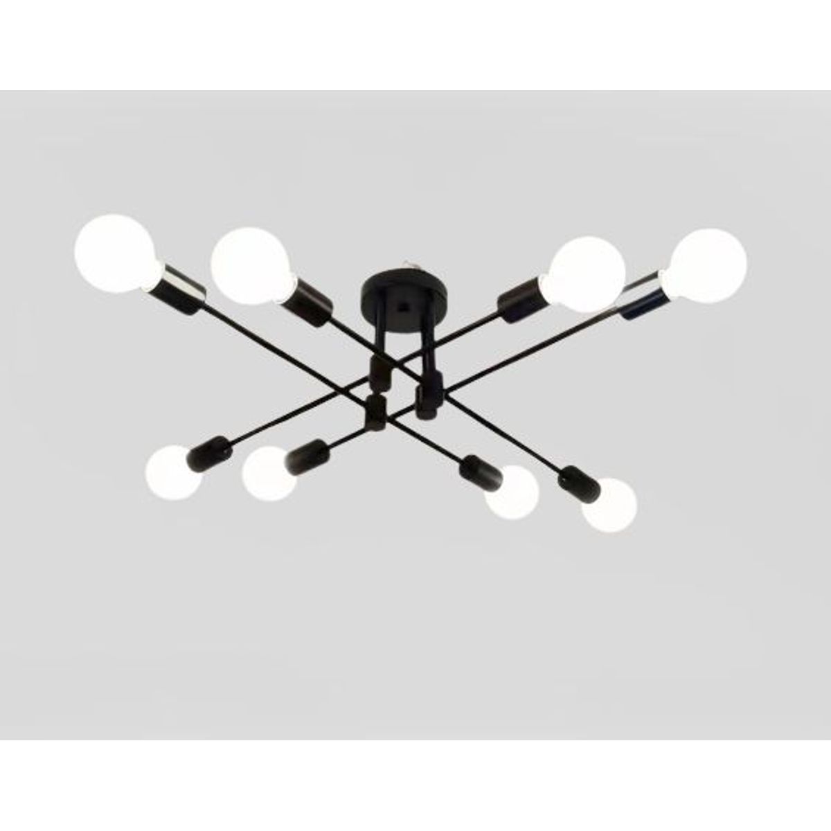 GENERICO - Lámpara colgante de techo araña color negro Incluye bombillas