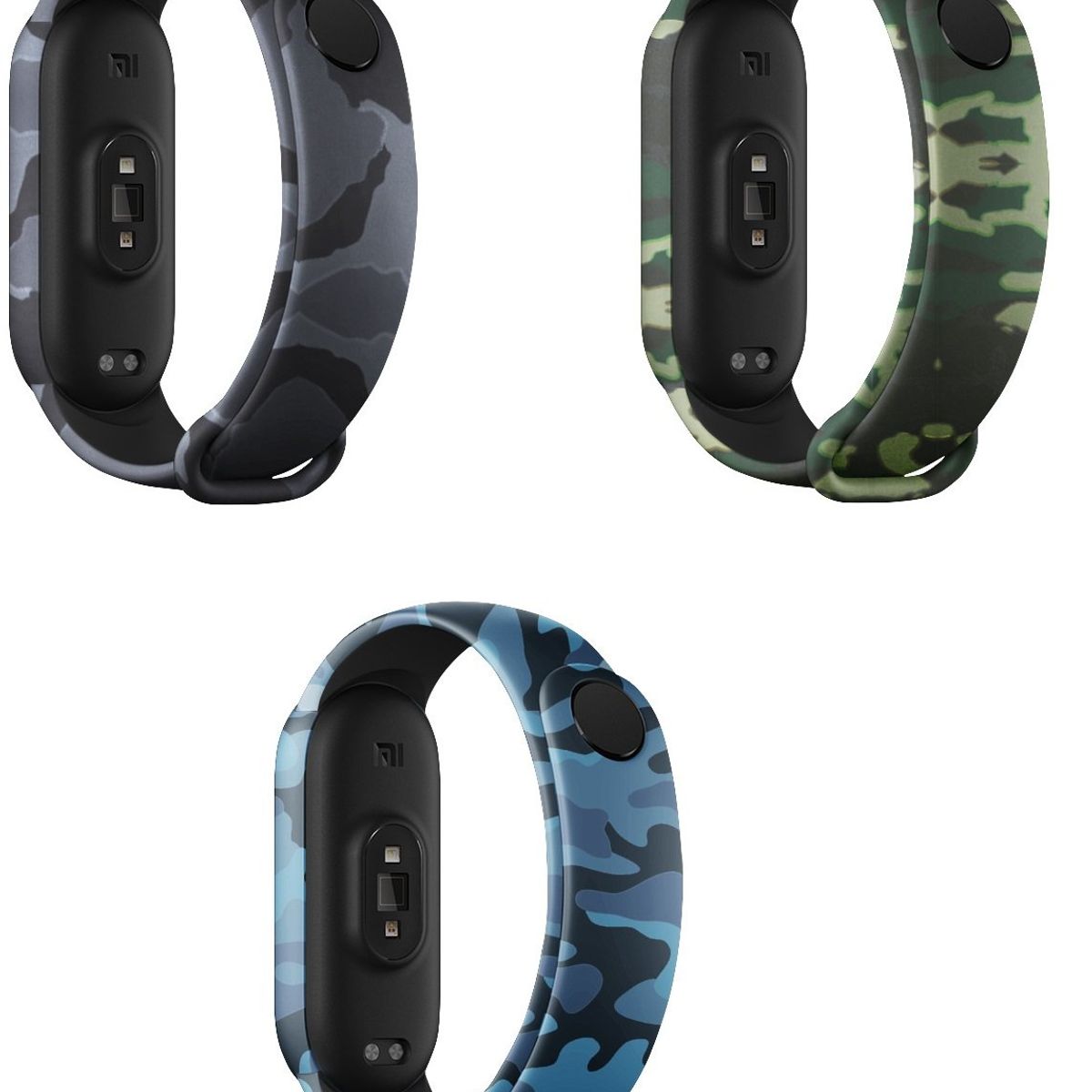GENERICO - Correa Silicona Xiaomi Mi Band 5 / 6 / 7 camufladas X 3 unidades