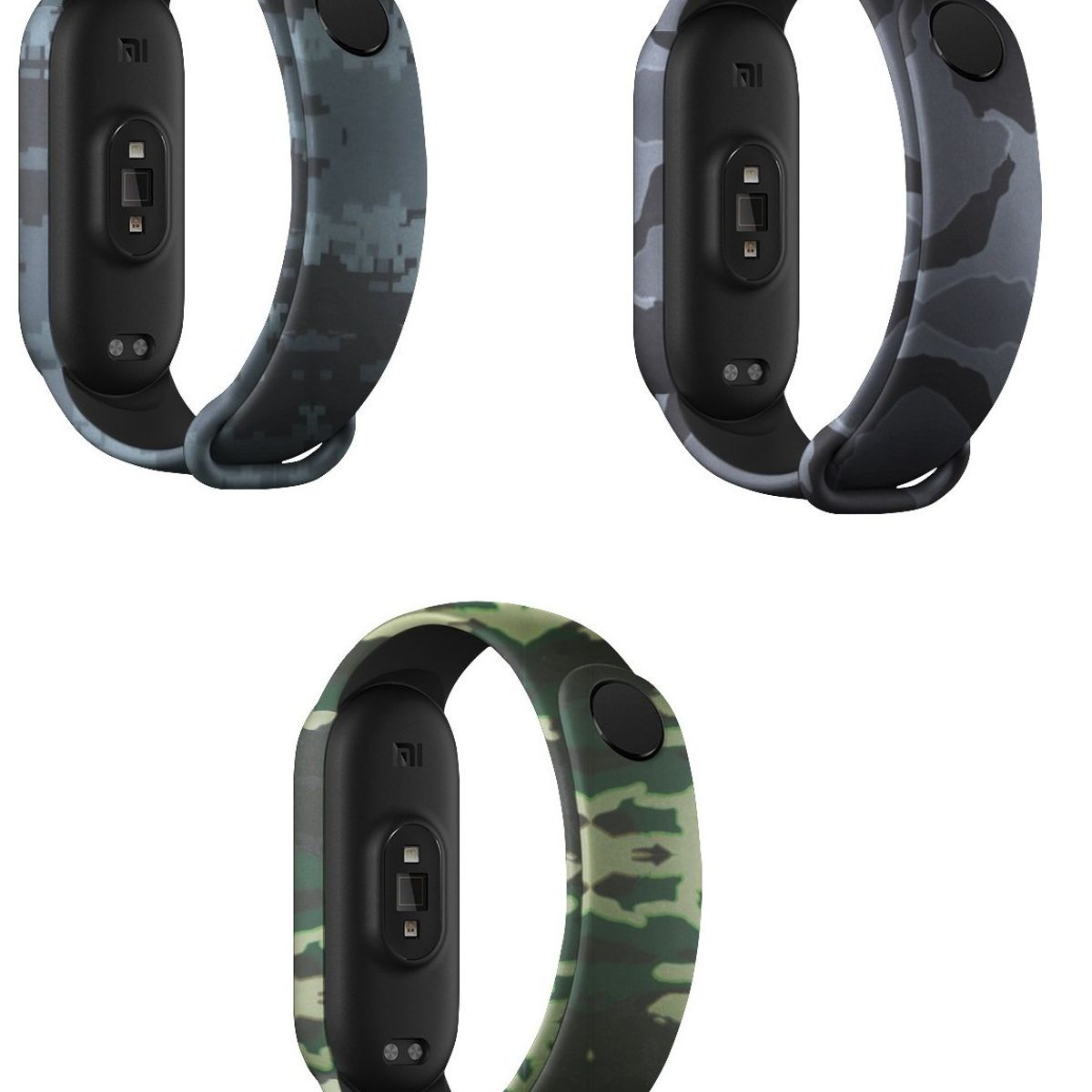GENERICO - Correa Silicona Xiaomi Mi Band 5 / 6 / 7 camufladas X 3 unidades