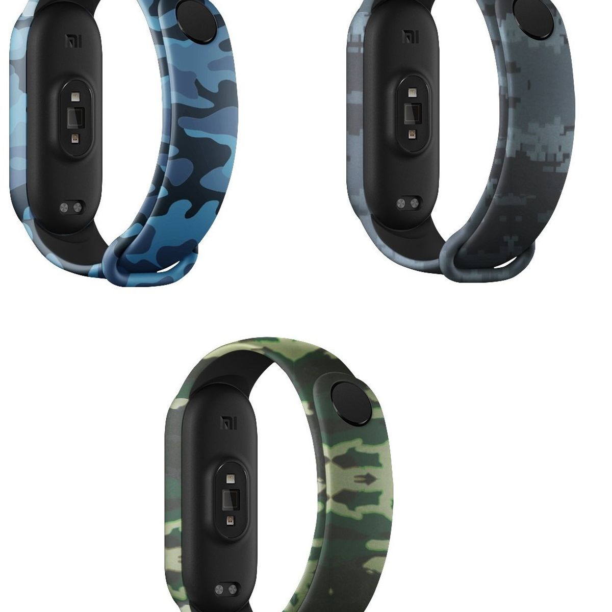 GENERICO - Correa Silicona Xiaomi Mi Band 5 / 6 / 7 camufladas X 3 unidades