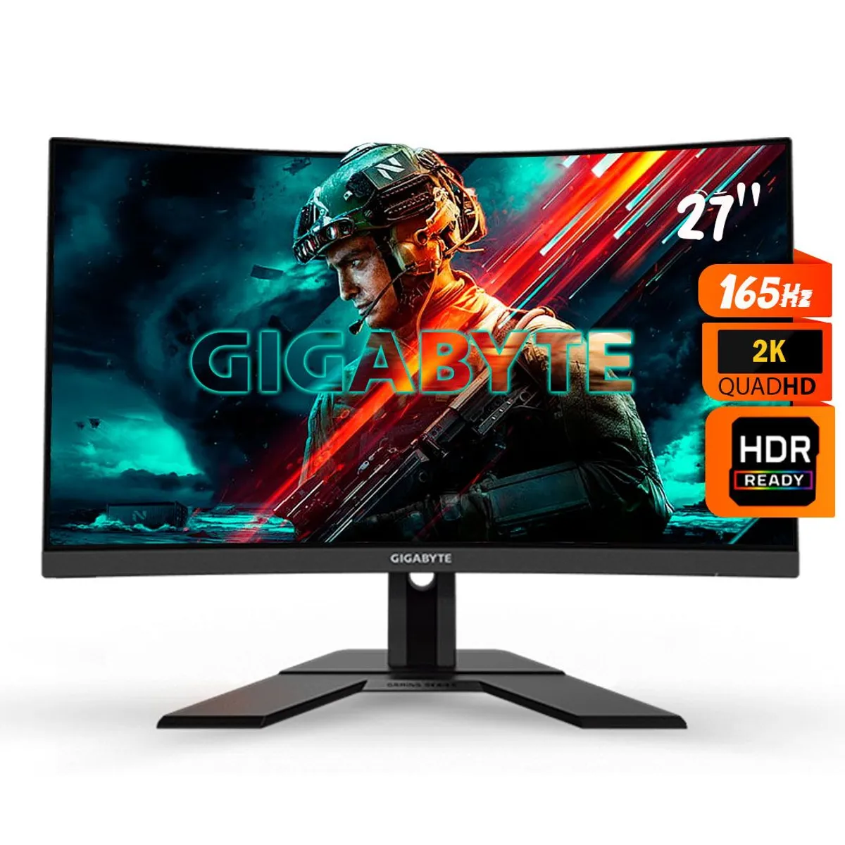 GIGABYTE - Monitor Gamer Gigabyte G27QC 2K QHD 165Hz 1ms HDR Ready - Curvo