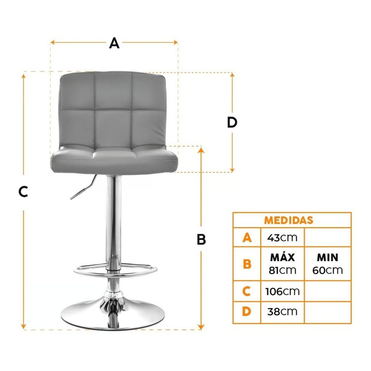 MOBELART - Banco para Bar Nill giratoria Gris möbelArt