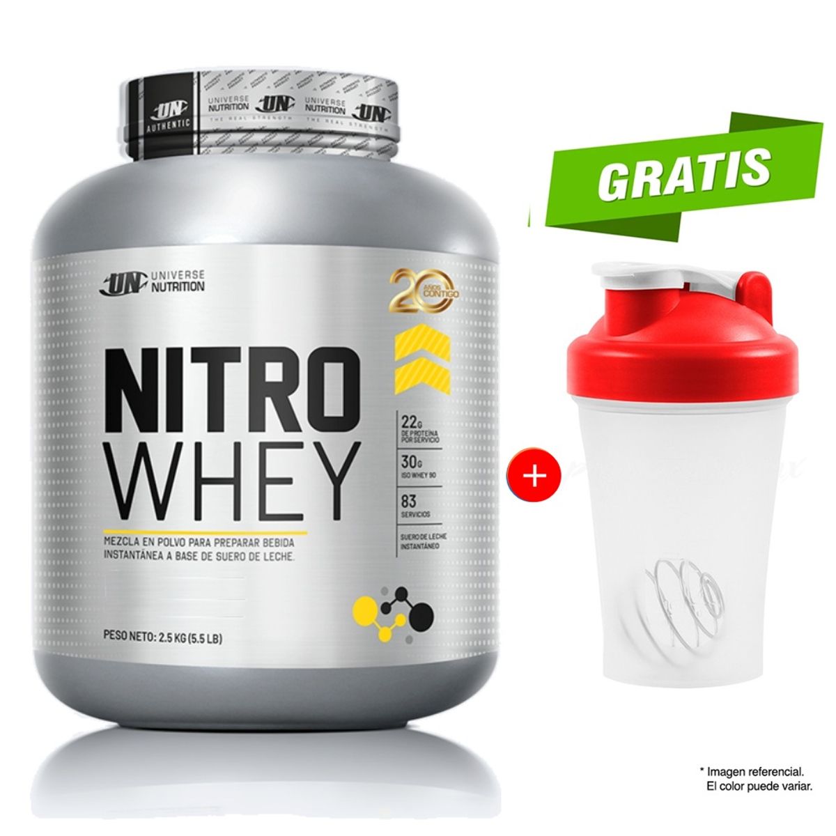 UNIVERSE NUTRITION - NITRO WHEY 2.5 KG VAINILLA MÁS SHAKER