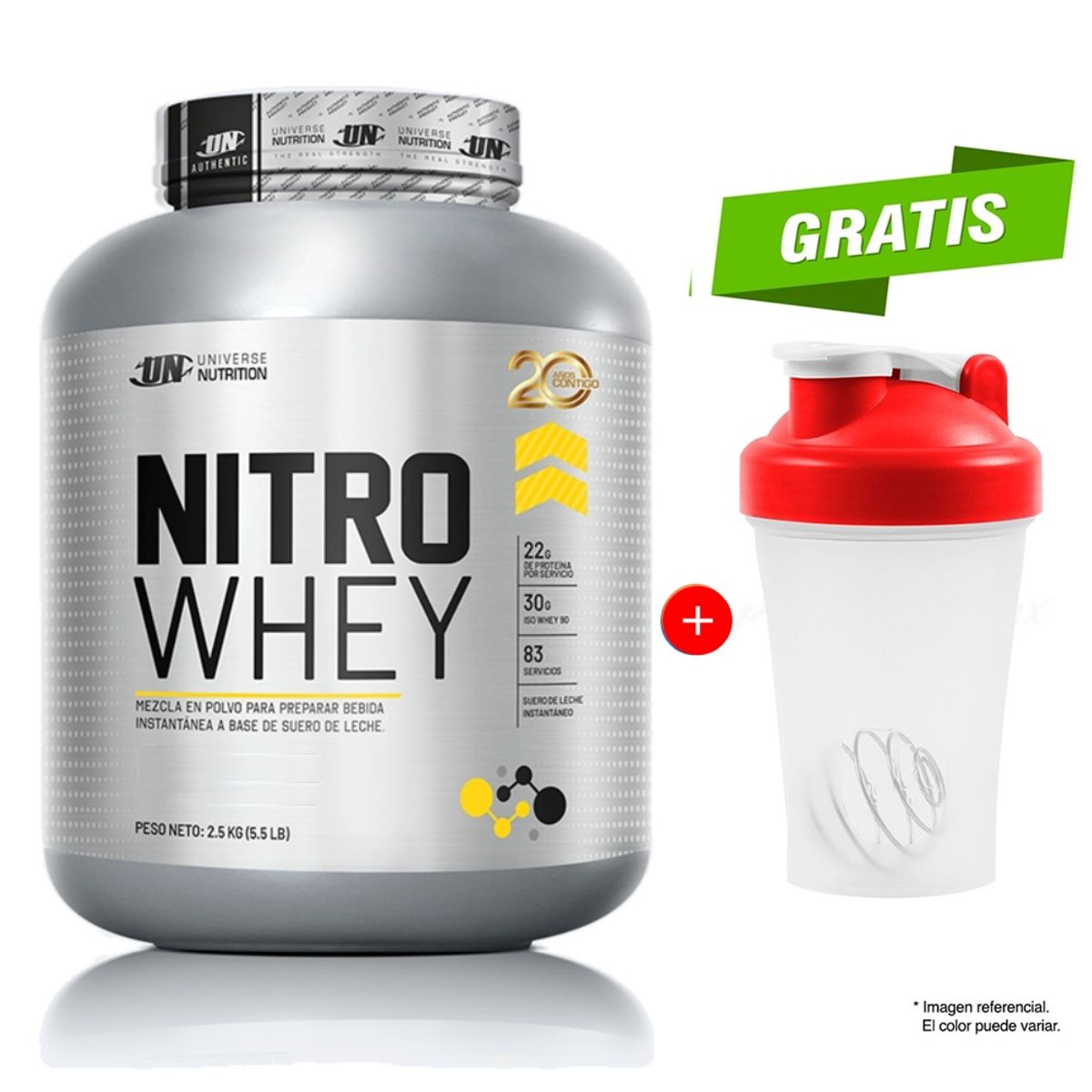 UNIVERSE NUTRITION - NITRO WHEY 2.5 KG VAINILLA MÁS SHAKER