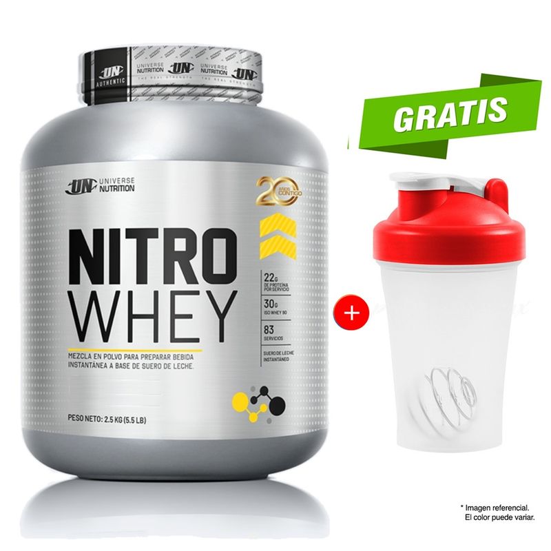 UNIVERSE NUTRITION - NITRO WHEY 2.5 KG VAINILLA MÁS SHAKER