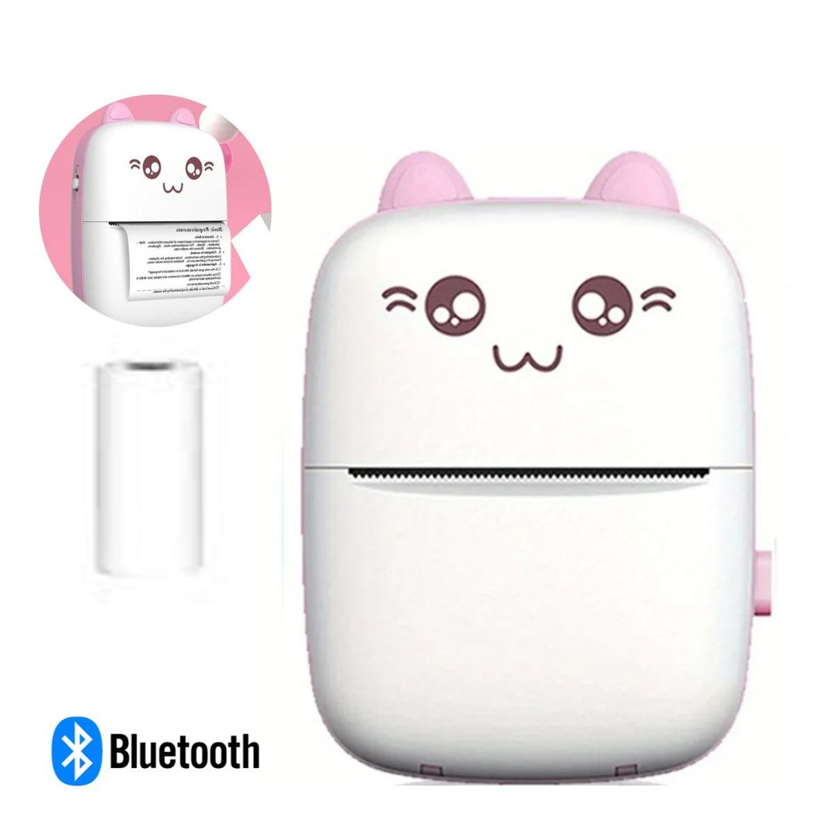 GENERICO - Impresora Portátil Kawai Recargable Impresión Térmica Rosa