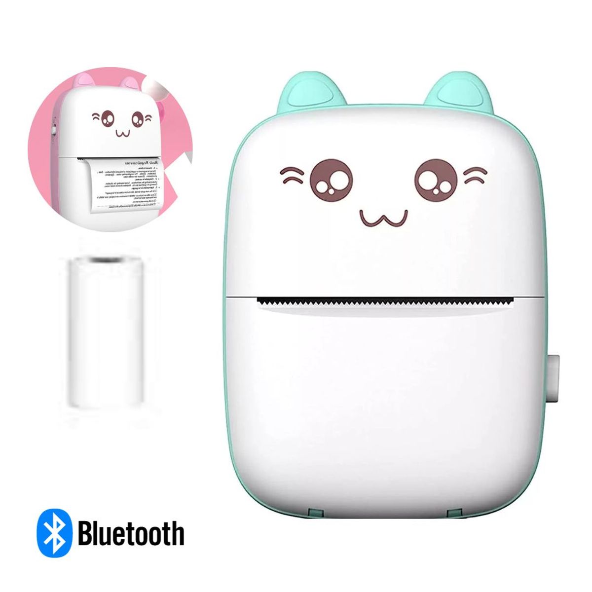 GENERICO - Impresora Portátil Kawai Recargable Impresión Térmica Celeste