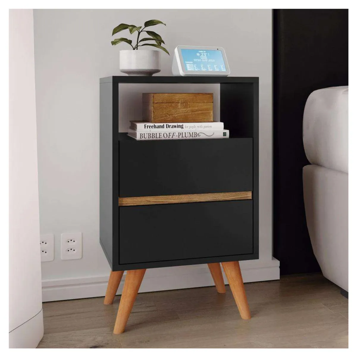 VENTITAS HOME - Velador Vintage Naya Ventitas Perú Negro y Duna