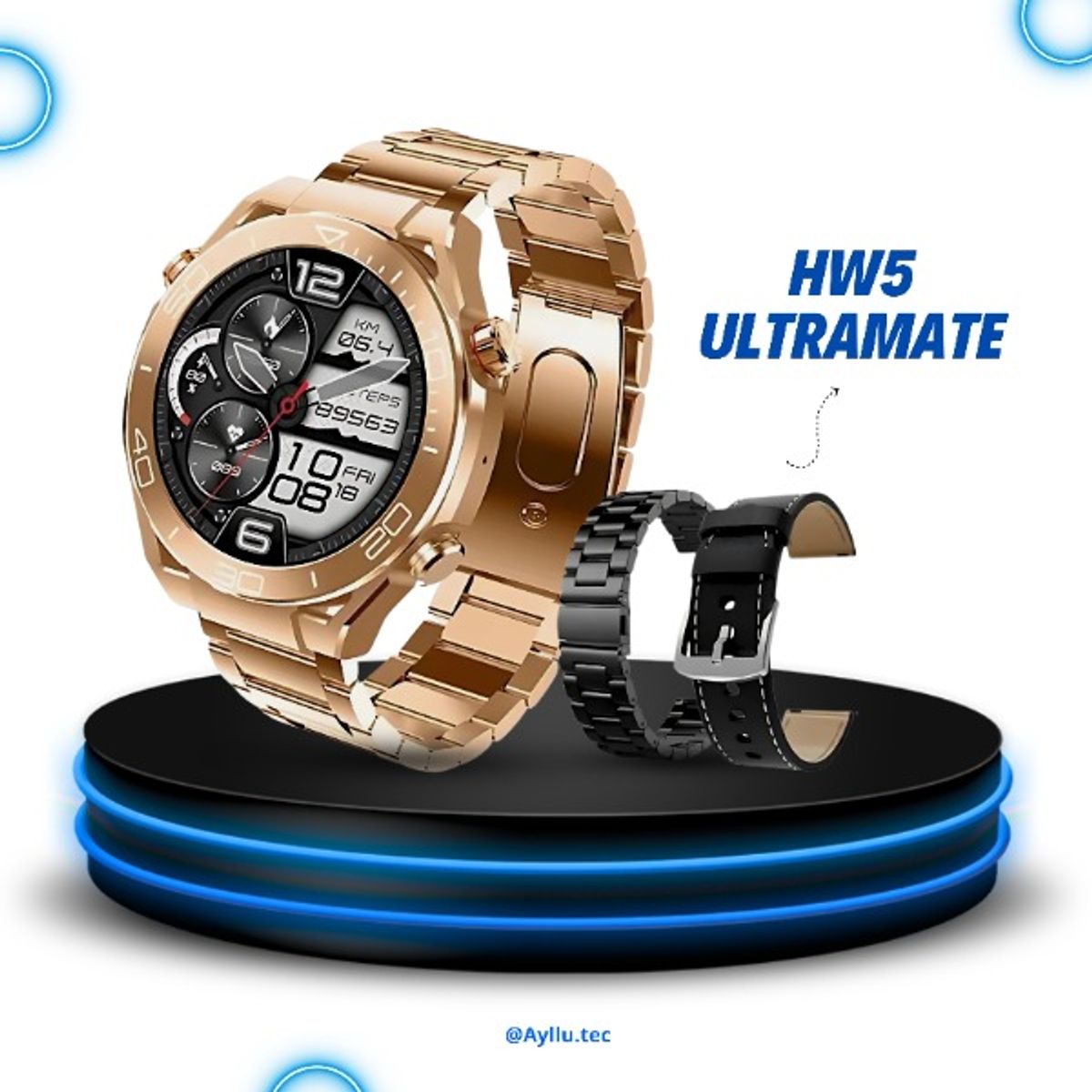OEM - Smartwatch HW5 Ultimate 03 Correas pantalla Amoled + Audífono