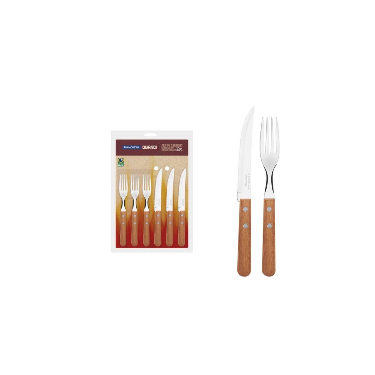 TRAMONTINA - SET. Cubiertos Churrasco  TRAMONTINA  x12 PZ