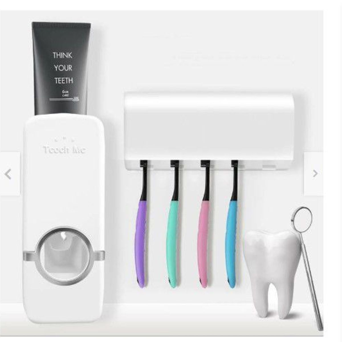 GENERICO - DISPENSADOR DE PASTA DENTAL PORTA CEPILLOS BAÑO ORGANIZADOR