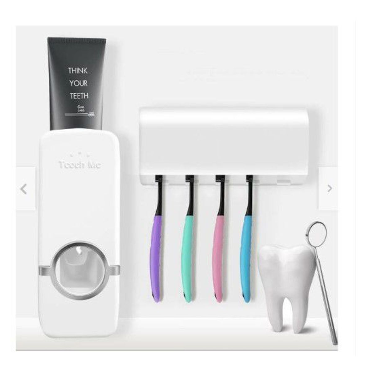 GENERICO - DISPENSADOR DE PASTA DENTAL PORTA CEPILLOS BAÑO ORGANIZADOR