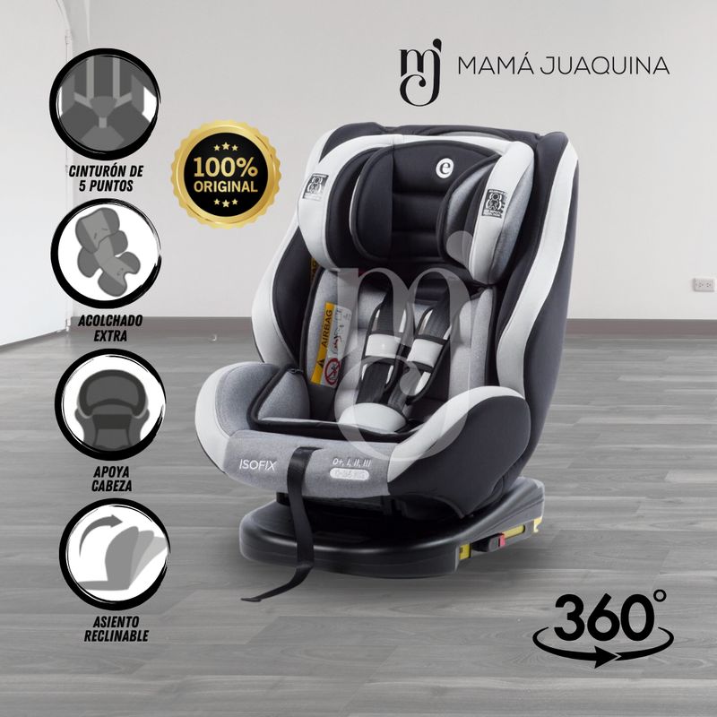 EBABY - Silla de Auto Giratorio Ebaby «RUPAL ISOFIX» Black